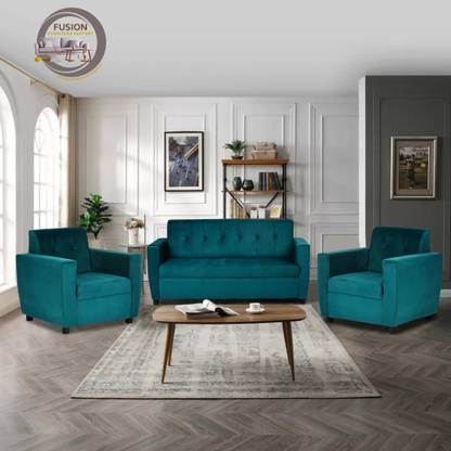 Fusion Furniture Factory Gloster Green Fabric 3 + 1 + 1 Sofa Set  (Green, DIY(Do-It-Yourself))