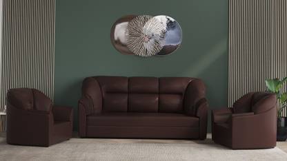 WESTIDO Cyrus Leatherette 3 + 1 + 1 Sofa Set