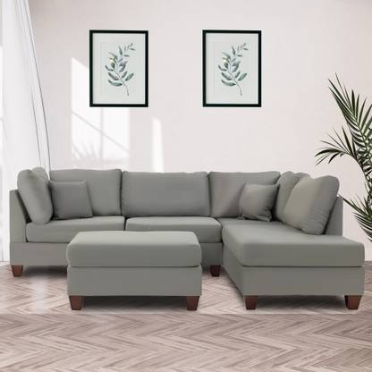Homeify Alaska Fabric 5- to 6-Seater Sofa L Shape Sofa Set For Living Room Fabric 3 + 2 + 1 Sofa Set