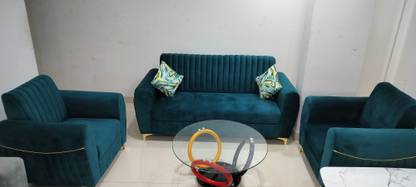 Decent interio Seagreen311 Fabric 3 + 1 + 1 Sofa Set