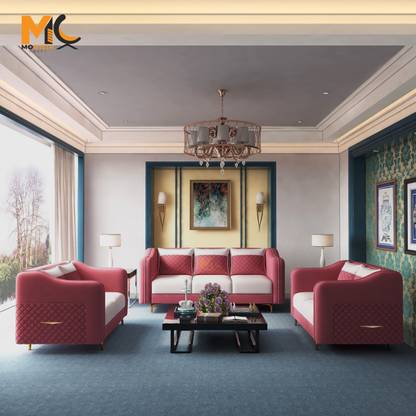 Mobilia Craft Vintage Fabric 3 + 2 + 2 Sofa Set
