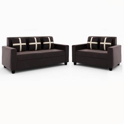 Allie Wood Rio Highback Fabric 3 + 2 Sofa Set