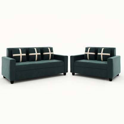 Allie Wood Rio Highback Fabric 3 + 2 Sofa Set