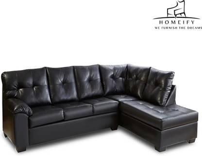 Homeify ALIX Faux Leather Sectional for Living Room Leather 3 + 2 Sofa Set