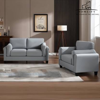 Homeify Clayne Fabric Double Arm for Living Room Fabric 2 + 1 Sofa Set