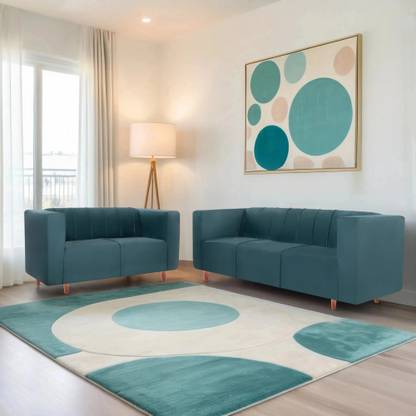 Seventh Heaven Sydney 5 Seater Sofa Set, Plush Suede Fabric Fabric 3 + 2 Sofa Set