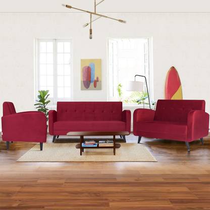 ARRA Rome Tufted Back 6 Seater Sofa Set Fabric 3 + 2 + 1 Sofa Set