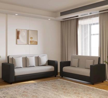 RECLINEX INDIA Emporio Fabric 3 + 2 Sofa Set  (Black Grey, DIY(Do-It-Yourself))