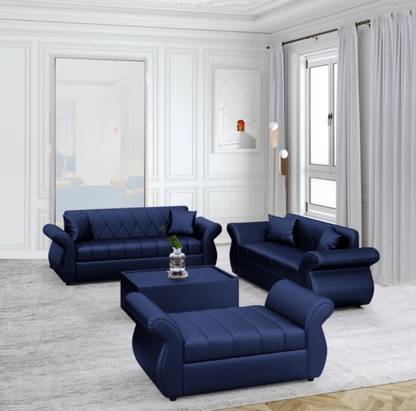 HOORAIN HOORAIN FURNITURES sofa set blue Leatherette 3 + 2 + 2 + 1 Sofa Set