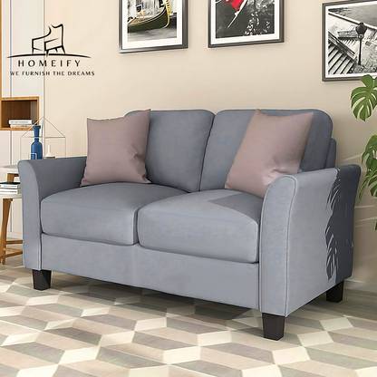 Homeify Wood Swiss for Living Room Fabric 3 + 2 + 1 Sofa Set