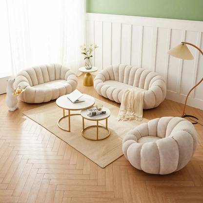 NICE MAPLE Cosco Premium Modern Towel Suede Fabric 2 + 1 Sofa Set