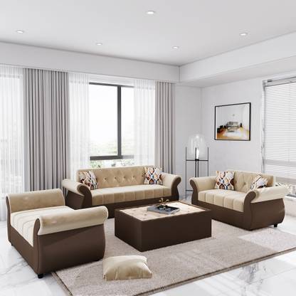 Bharat Lifestyle Alina Fabric 3 + 2 + 2 Sofa Set
