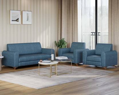 Cherry Wood Fabric 3 + 1 + 1 Sofa Set