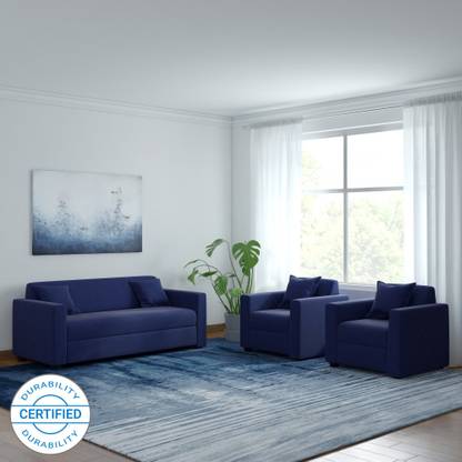 WESTIDO Lowkey Beige Fabric 3 + 1 + 1 Sofa Set