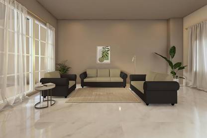 Wakeup India Snugy Pocket Spring Cushion Sofa Set 3+2+1 Seater Coffee and Mouse Fabric 3 + 2 + 1 Sofa Set