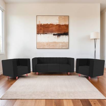 Seventh Heaven Sydney 5 Seater Sofa Set, Plush Suede Fabric Fabric 3 + 1 + 1 Sofa Set