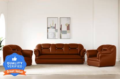 Flipkart Perfect Homes Bella Leatherette 3 + 1 + 1 Sofa Set