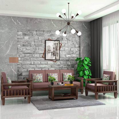 mp enterprises Luxuary 5 Seater Sofa Set For Living Room /Home Fabric 3 + 1 + 1 Sofa Set