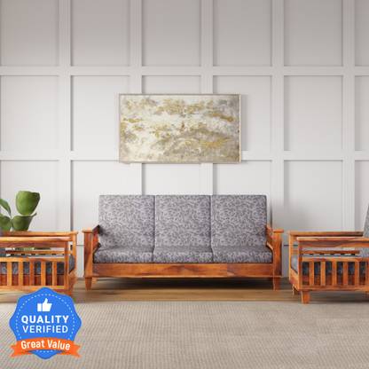 Flipkart Perfect Homes Aroma Sheesham ( Rosewood ) Solid Wood 3 + 1 + 1 Sofa Set