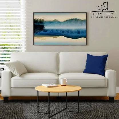 Homeify Nirvan 3 Seater Fabric Upholstered Sectional Sofa Set For Living Room Fabric 2 + 1 Sofa Set