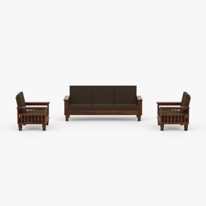 Taskwood Furniture Solid Sheesham Wood For Living Room / Office/ Hotel/ Café| Fabric 3 + 1 + 1 Sofa Set
