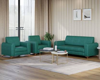 Allie Wood Fabric 3 + 1 + 1 Sofa Set