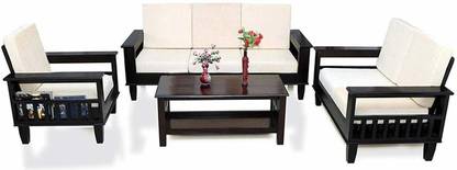 CHITRA FURNITURE Solid Wood Sheesham Wood 3+2+1 Six Seater Sofa Set For Living Room, Guest Room Fabric 3 + 2 + 1 Sofa Set