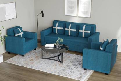 Flipkart Perfect Homes Premium Quality Velvet Fabric 3 + 1 + 1 Sofa Set