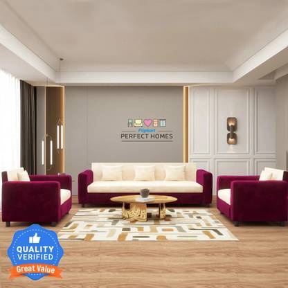 Flipkart Perfect Homes Crete Fabric 3 + 1 + 1 Sofa Set