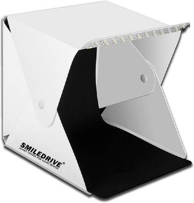 Smiledrive Portable Professional Mini Photo Light booth Box Product Photography Studio–40x40x40 cm with fixed LED, 2 Backgrounds Square Softbox