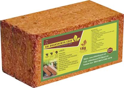 Sri Dhakshinya Coir Coco Peat Block for Home Garden Plants | Export Quality Coir Pith Potting Mixture
