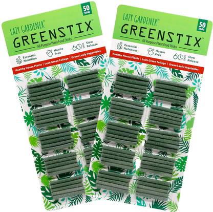 lazy gardener Greenstix All Purpose Plant Food Stick for potted plants 100 sticks Potting Mixture