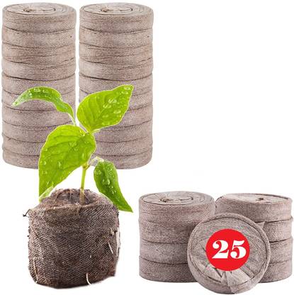 Grow Basket 25 coconut Coir Netted Seed Starting Pellet minimize Root Loss, Transplant Shock Potting Mixture