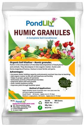 Pondlily Humic Granules a Complete Soil Conditioner | Root Growth Promoter | All Crops - Manure