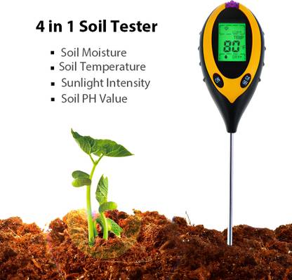 D2N 4 in 1 Digital Soil Meter,Moisture,Sunlight & Temperature Tester for Plant Soil Test Kit
