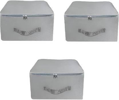 Rangreza Wardrobe Organizer Underbed Storage Saver Bag 3pc Poly-canvas Laundry Bag