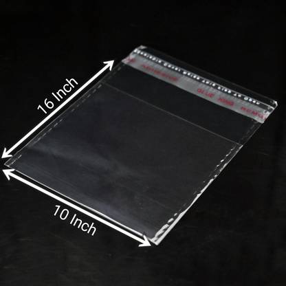 HADII Bopp Self Adhesive Transparent Garment Cover Bags (Pack of 50) Polyester Laundry Bag