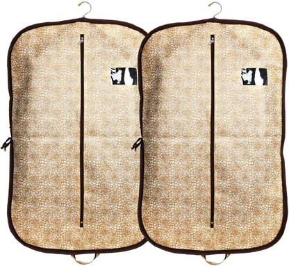 HOMESTIC by Kuber Industries Blazer Cover Metalic 2 Pieces Foldable Non Woven Men's Coat Blazer Cover (Golden Brown) 100000000016518_HT