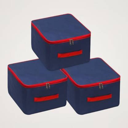 ByHayat Closet Storage Organizer for Seasonal Clothing Pack of 3 Poly-canvas Laundry Bag