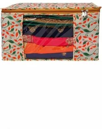 Soflin Non Woven Printed Saree Cover Storage Bag Large Garment Cove Pack of 1 Cotton Laundry Bag