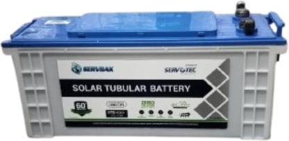 Servotech SERVBAK STB-400+ (40Ah/12VDC) Tubular Solar Battery for Home 60 Months Warranty Flooded Solar Battery