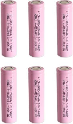 Smuf 18650 Li-ion Cell 3.7V 2000mAh 7.4WH Rechargeable Pack of 6 Lithium Solar Battery