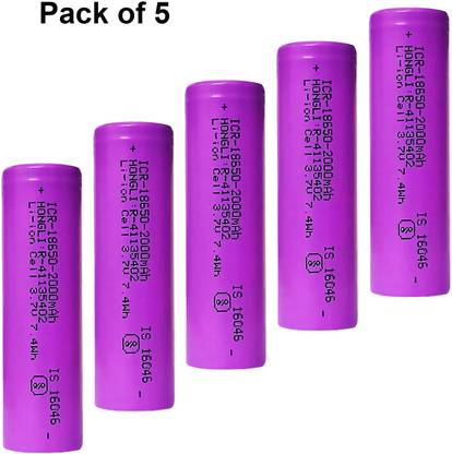 Retail Infinity Rechargeable Battery 18650 2000mAh Li-ion Battery (PACK OF 5) Lithium Solar Battery