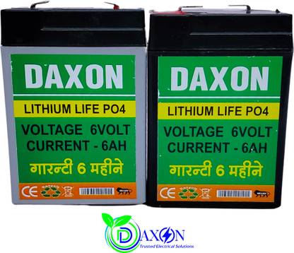 Daxion Electronics DAX- 6V 6AH Lithium-ion Rechargeable Battery Lithium Solar Battery