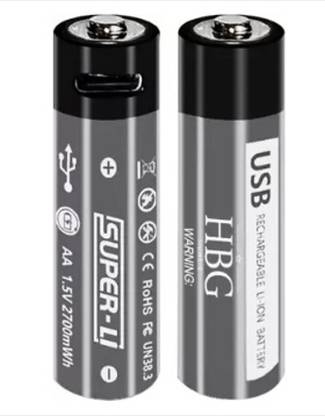 HumBiG ™USB Rechargeable Battery AA 1800mah For Remote Control, Mouse, Small Fan, Toy Lithium Solar Battery