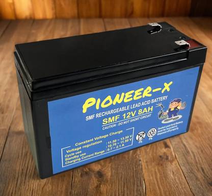 Pioneer-x 12 volt 8 ampere battery for lift, UPS, LED strip light, cart light etc. AGM Solar Battery