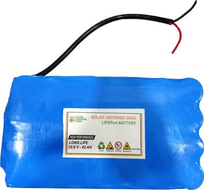 SOLAR UNIVERSE INDIA 12.8V-42ah LifePo4 Battery with BMS Lithium Solar Battery