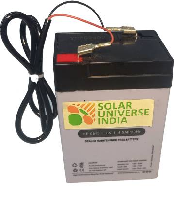 SOLAR UNIVERSE INDIA Sealed Maintenance Free 6V 4.5ah SMF Battery for 6V Solar, UPS, EV AGM Solar Battery