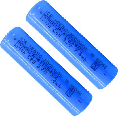 Universal Hub 18650 2000 mAh Rechargeable Lithium-Ion Battery 2PCS Lithium Solar Battery