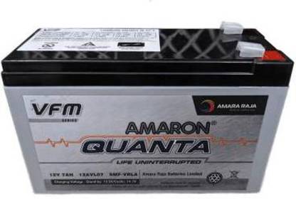 Amaron Quanta 12V 7AH SMF Battery for Use in Any UPS/Solar/Mini Inverter and More Instruments 12 V Online/double-conversion Rack-mount Model UPS with Overload Protection 1 Outlet Plugs